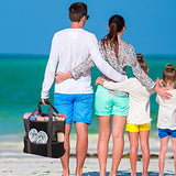 LISM Beach Bag Mesh Beach Bag Waterproof Extra Large Sandproof Tote Bag Kids Toy Bag with Pockets and Zipper Lightweight Picnic Tote Travel Bags