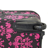 World Traveler Damask Ll Expandable Upright Luggage Set, Black Pink Damask Ll
