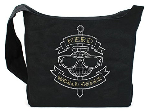 Dancing Participle Nerd World Order Embroidered Sling Bag