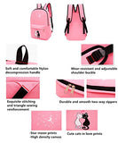 Fanci 4Pcs Cute Cat Prints Canvas School Rucksack Backpack Set for Girls Elementary Bookbag