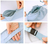 Belsmi 7 Set Packing Cubes With Shoe Bag - Compression Travel Luggage Organizer (Blue)