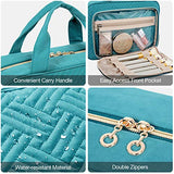 BAGSMART Toiletry Bag Hanging Travel Makeup Organizer with TSA Approved Transparent Cosmetic Bag Makeup Bag for Full Sized Toiletries, Medium-Teal