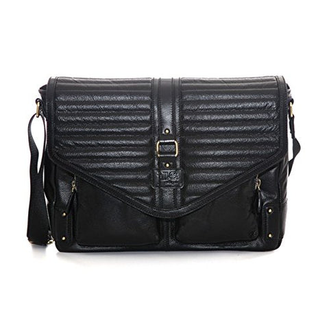 Jill-E Designs Veronica 15" Leather Laptop Bag, Black (419392)