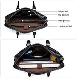 Bostanten Leather Briefcase Messenger Business Bags Laptop Handbag Black