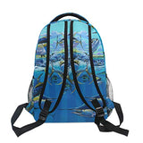 Stylish Tuna Yellowfin Fish Backpack- Lightweight School College Travel Bags, ChunBB 16" x 11.5" x 8"