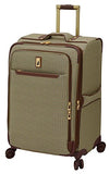 London Fog Cambridge Ii 25" Expandable Spinner, Olive Houndstooth