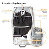 Prottoni 44-Inch Suit Carrier For Travel - Garment Suitcase With Toiletry Bag (Black + Clear Toiletry Bag, 44")