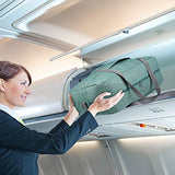 Wandf Foldable Travel Duffel Bag Luggage Sports Gym Water Resistant Nylon (E-Denim Green with Strap)