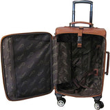 The Set Of Classic Dark Brown Amerileather Traveler Croco Print 3 Piece Luggage Set