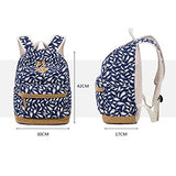 S Kaiko Feather Pattern Canvas Backpack School Bakcpack For Women And Men School Bag Daypack