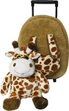 Kreative Kids Adorable Giraffe Plush Rolling Backpack W/ Shiny Eyes, Removable Stuffed Toy & Wheels