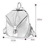 ABage Women's Studded Backpack Waterproof Nylon College Backpack Purse School Bag, Black