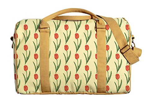 Tulip Pattern Printed Canvas Duffle Luggage Travel Bag Was_42