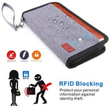 Idefair Travel Wallet Family Passport Holder,RFID Blocking Waterproof Document Organizer Case for Passports, ID Cards, Credit Cards, Flight Tickets, Money and Other Travel Accessories (Gray)