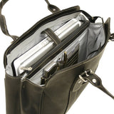 Piel Leather Ladies Buckle Laptop Tote, Black, One Size