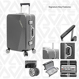 Andiamo Elegante Aluminum Frame 20" Carry On Zipperless Luggage With Spinner Wheels (20In, Black
