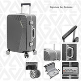 Andiamo Elegante Aluminum Frame 20" Carry On Zipperless Luggage With Spinner Wheels (20in, Black Pearl)