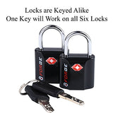 Black 6 Pack TSA Approved Luggage Locks