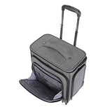 Travelers Club Luggage 16" Top Expandable Rolling Underseater W/USB Port, Dark Gray Suitcase,