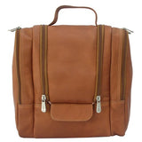 Piel Leather Hanging Travel Toiletry Kit, Saddle, One Size