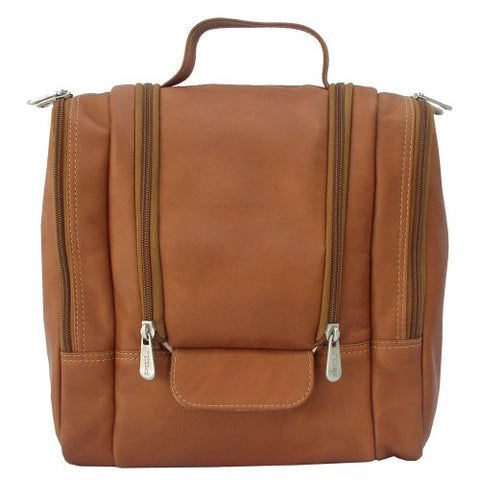 Piel Leather Hanging Travel Toiletry Kit, Saddle, One Size