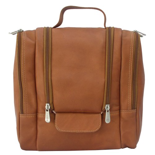 Piel Leather Hanging Travel Toiletry Kit, Saddle, One Size