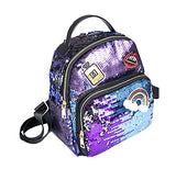 Aibearty Leather Backpack Small Sequin Daypacks Casual Bag