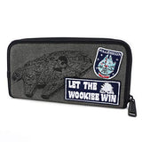 Loungefly Star Wars Wookie Patch 17.5 Height Backpack and Wallet Set (Dark Grey)