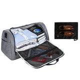 BAGSMART Travel Duffel Bag Large Weekender Bag Carry-on Luggage with Shoe Bag 40L, Grey