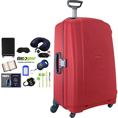 Samsonite F'Lite GT 31" Spinner Zipperless Suitcase Red (40859-1726) with Deco Gear Ultimate 10pc