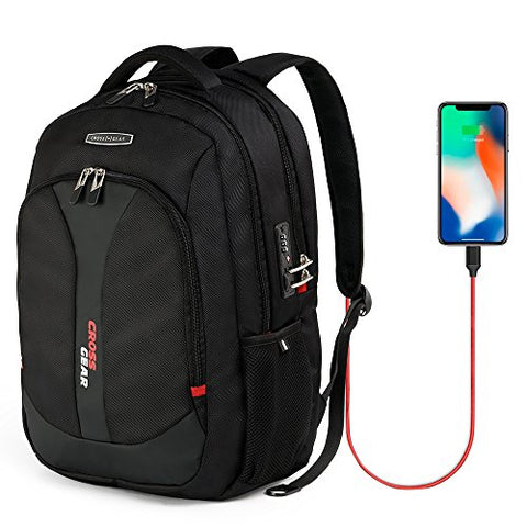 Crossgear Anti Theft Waterproof Business Backpack With Usb Charging Port Causal School Travel