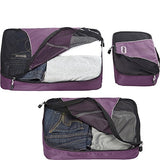 eBags Packing Cubes for Travel - 3pc Set - (Eggplant)