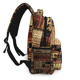 Multi leisure backpack,Patchwork African Grunge Print, travel sports School bag for adult youth College Students