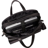 Mancini Leather Goods Colombian Leather Double Compartment Laptop Briefcase