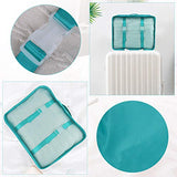 Packing Cubes for Travel, 8Pcs Compression Travel Cubes Set Foldable Suitcase Organizer Lightweight Luggage Storage Bag (Blue)