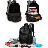 Baosha Bp-08 Top Pu Leather Laptop Backpack School College Rucksack Bag Black