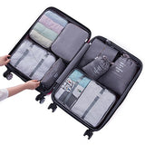 Belsmi 9 Set Packing Cubes With Shoe Bag - Compression Travel Luggage Organizer (9pcs Grey)
