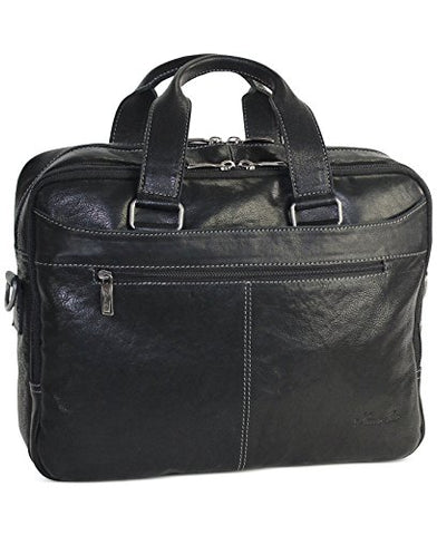 Kenneth Cole New York"Take The Op-Port-unity"Crumpled Leather Double Gusset Top Zip Laptop Brief