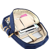 Eaglebeky Casual Style Lightweight Canvas Backpack School Bag Travel Daypack (Dark Blue)