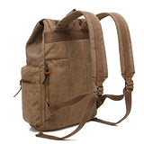 Vintage Travel Canvas Leather Backpack,Laptop Backpacks Rucksack,Shoulder Camping Hiking