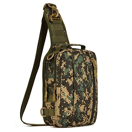 Tactical Military Sling Chest Pack Bag Molle Daypack Crossbody Shoulder Bag For Hunting (Jungle