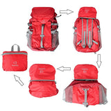 Outereq 30L Outdoor Travel Backpack Hiking Foldable Daypack Red