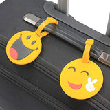 Mziart Cute Emoji Luggage Tags Set of 4, Personalized Smiling Face TSA Travel Bag ID Suitcase Labels for Women Men