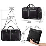 Gonex 80L Packable Travel Duffle Bag, Large Lightweight Luggage Duffel (Black)