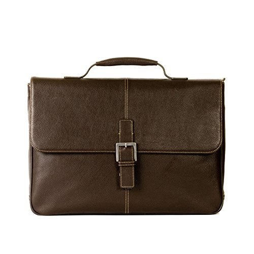 Boconi Tyler Tumbled Brokers Bag in Coffee w/Khaki