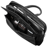 Mancini Leather Goods Colombian Leather Slim 17" Laptop/Tablet Briefcase (Black)