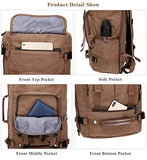 WITZMAN Canvas Backpack Vintage Travel Backpack Large Laptop Bags Convertible Shoulder Rucksack (A519-1 Brown)