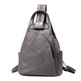 ABage Women's Backpack Purse Slim Faux Leather Lightweight Top Handle Casual Daypack, Light Grey