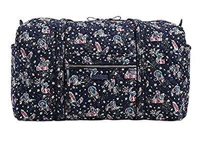 Vera Bradley Iconic Large Travel Duffel in Holiday Owls, Signature Cotton