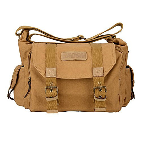 DSLR Camera Shoulder Case Strap Bag Portable Diagonal for Canon Nikon Sony Olympus Pentax (Khaki)